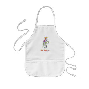 Be Happy Alien, Abstract Kids Apron