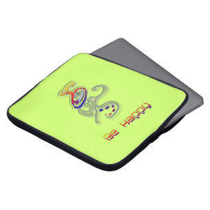 Be Happy Alien, Abstract Laptop Sleeve