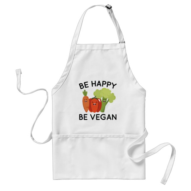 Be Happy Be Vegan Standard Apron (Front)