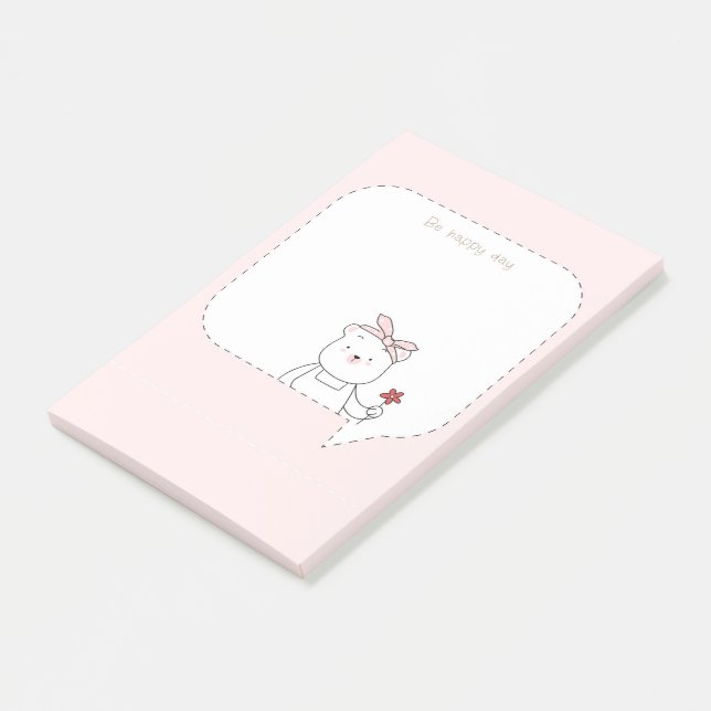 Be Happy Bear Post-it Notes (Angled)