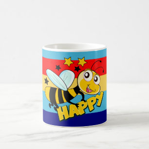 be happy,bee happy,funny mug