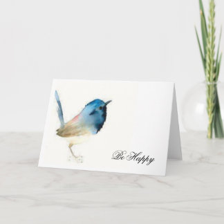 Be Happy - Bluebird with text Card