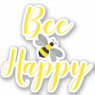 Be Happy Bumble Bee Custom Cut Vinyl