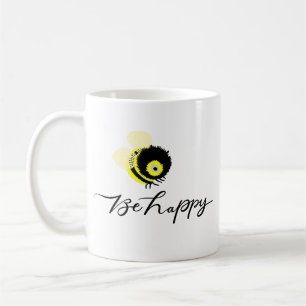 "Be Happy" Bumble Bee Inspirational Coffee Mug