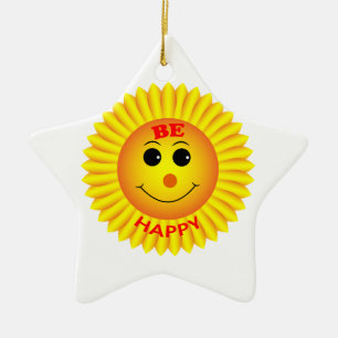 Be Happy Ceramic Ornament