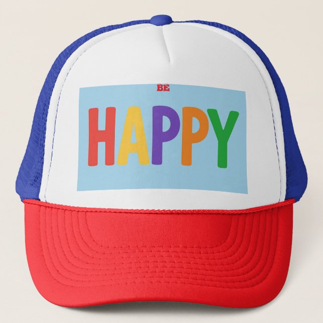 Be Happy Colourful Lettering Cap – Positive Vibes  (Front)