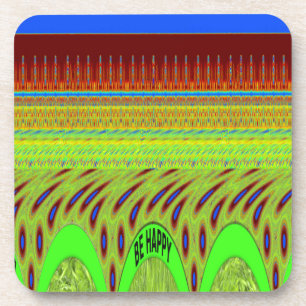 Be Happy Colourful Polka Dot Motif Gift Coaster