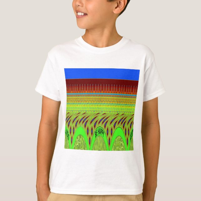 Be Happy Colourful Polka Dot Motif Gift T-Shirt (Front)