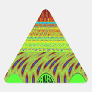 Be Happy Colourful Polka Dot Motif Gift Triangle Sticker