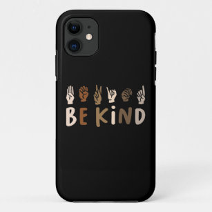 Be Happy Cute Colourful Vintage ASL Sign Language Case-Mate iPhone Case