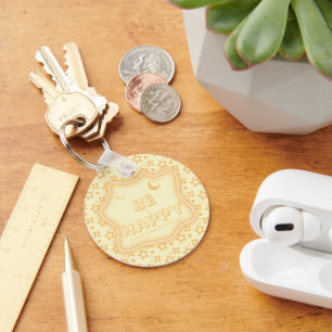Be Happy Cute Little Stars Pattern Keychain
