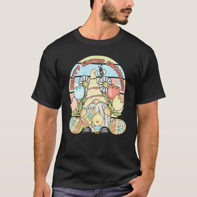 Be Happy Dy Gnome Christian Easter Day Easter Bunn T-Shirt (Front)