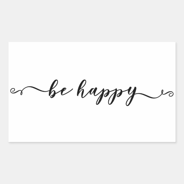 Be Happy Handwritten Script Sticker (Front)