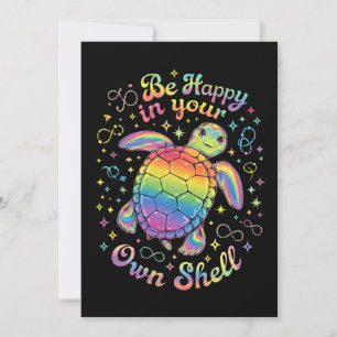 Be Happy In Your Own Shell Rainbow Turtle Autism Invitation