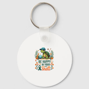 Be Happy In Your Own Shell Turtle Autism Awareness Keychain