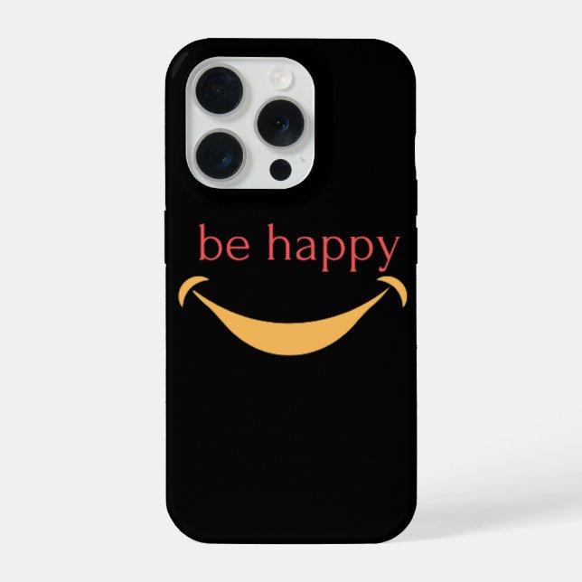 Be happy iphone 15 pro case aesthetic smile design (Back)