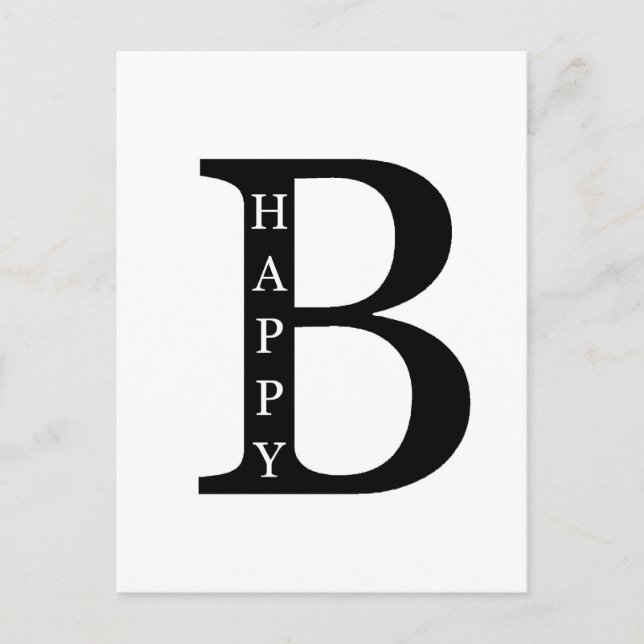 Be Happy (on the inside...black) Postcard (Front)