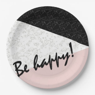 Be happy! paper plate