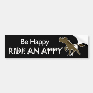 Be Happy Ride An Appy Appaloosa (Black) Sticker
