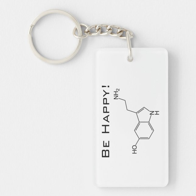 Be Happy! Serotonin Keychain (Front)