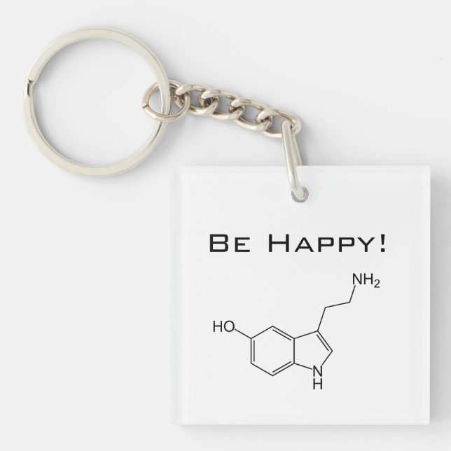 Be Happy! Serotonin Keychain (Front)