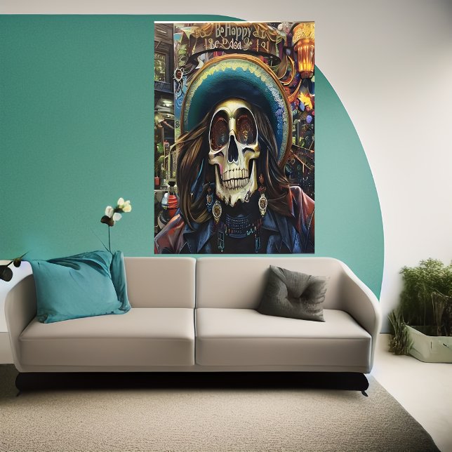 Be happy Skull | AI Art Poster (Creator Uploaded)