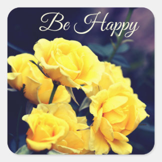 Be Happy Square Sticker