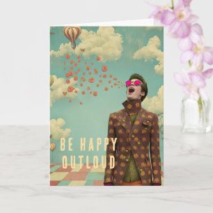 Be Happy Surreal Art Greeting Card