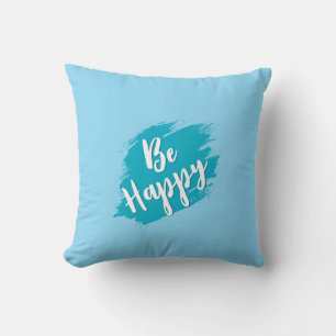 be happy text throw pillow