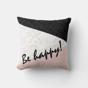 Be happy! throw pillow