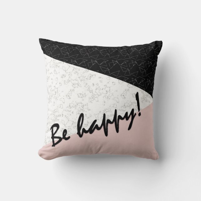 Be happy! throw pillow (Front)