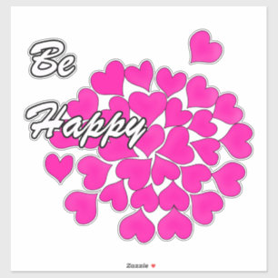 Be happy!, typography, wish, heart, wedding, love