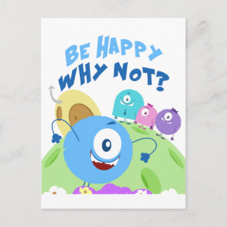Be Happy Yum Yum Postcard