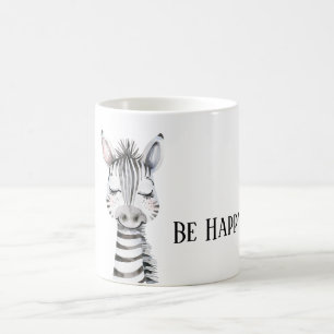Be Happy Zebra Coffee Mug