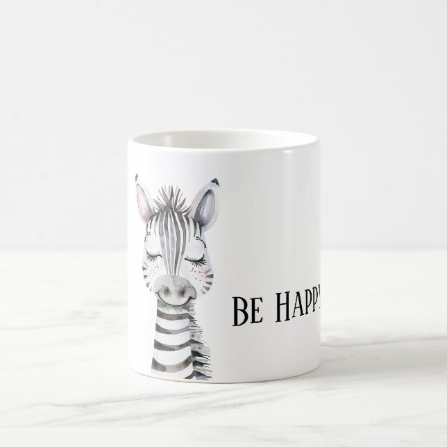 Be Happy Zebra Coffee Mug (Center)