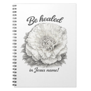 Be Healed in Jesus Name Christian Vintage Floral Notebook