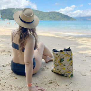 Be here now bright yellow tote bag