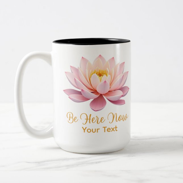 Be Here Now Pastel Lotus Mindful Two-Tone Coffee Mug (Left)