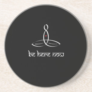 Be Here Now - White Sanskrit style Coaster