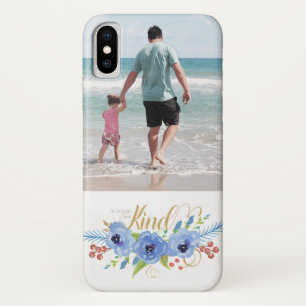 Be Humble and Kind blue watercolor custom photo Case-Mate iPhone Case