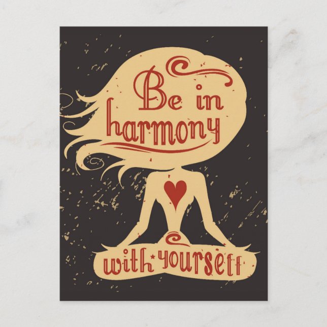 Be In Harmony With Yourself 2 Postcard (Front)