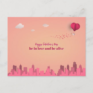 Be in love announcement postcard