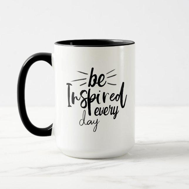 Be Inspired Every Day Quote Coffee Mug (Left)