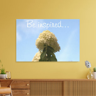 Be Inspired Hydrangea Blue Sky Canvas Print