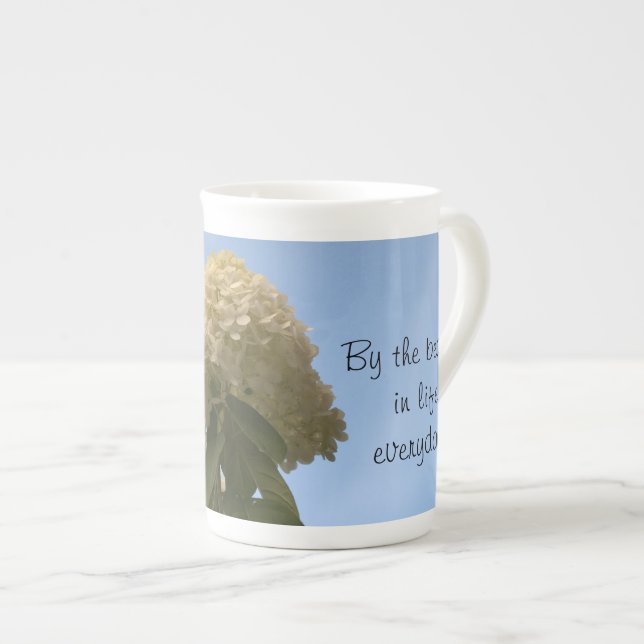Be Inspired Lime Hydrangea Mug (Front Right)