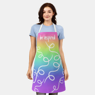 Be Inspired Rainbow Gradient Swirls Apron