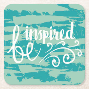 Be Inspired Square Paper Coaster