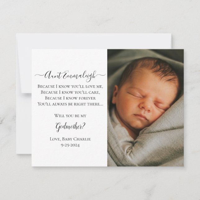 Be invited to propose a godmother with pictures invitation (Front)