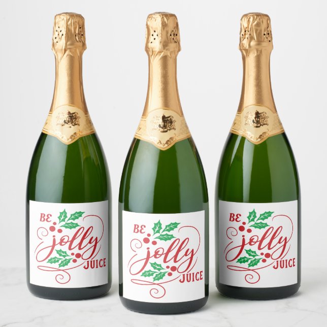 Be Jolly Juice Christmas Cheer Sparkling Wine Bott Sparkling Wine Label (Bottles)