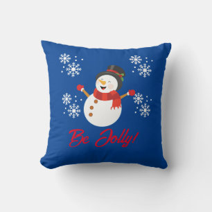 BE JOLLY SNOWMAN THROW PILLOW
